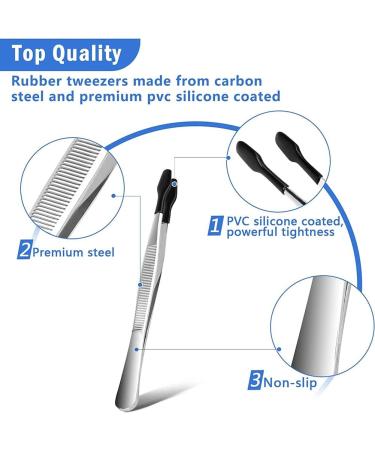 TAMOSH 3 Pack Non-Marring Tweezers - Silicone & Rubber Tips for Precision Lab Work | Curved & Flat Tweezers Ideal for Crafts & Electronics - Buy Online on GoSupps.com