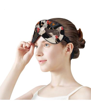 Colorful Hens Sleep Mask | Adjustable Strap Eye Cover for Sleeping and Travel | Block Light for Men and Women - Buy Online on GoSupps.com