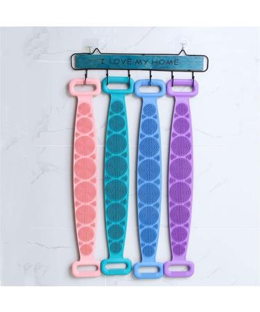 Silicone Body Scrubber Shower Brush for Exfoliating & Massaging - Hygienic Back Washer with Handle - Men and Women - Buy Online on GoSupps.com