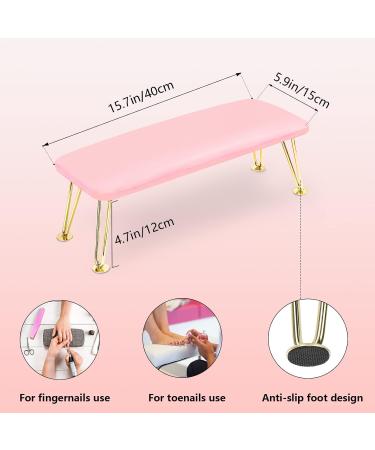 Ergonomic Microfiber Leather Nail Arm Rest - Soft Cushioned Hand Rest for Nail Techs | Detachable Pink Manicure Accessories - Buy Online on GoSupps.com
