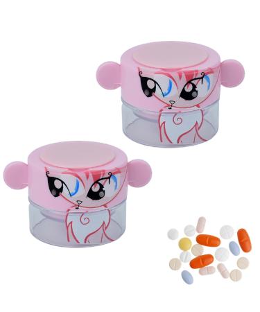 2 Pcs Pill Crusher and Grinder Professional Pill Pulverizer Tablet Crusher for Pills Vitamins Tablets Elderly Children Pets (Pink)