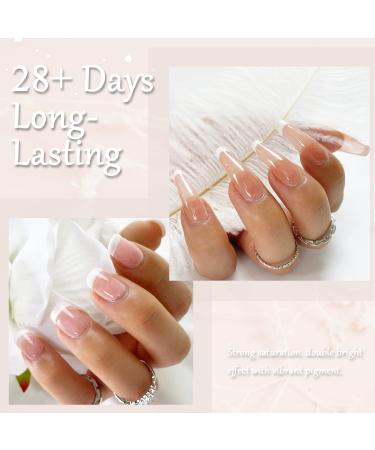 VNICESLI UV Nail Polish 4 Pack - Translucent Jelly Semi-Permanent Gel Lacquer in Milky Pink & Natural Nude | DIY Manicure Kit - Buy Online on GoSupps.com