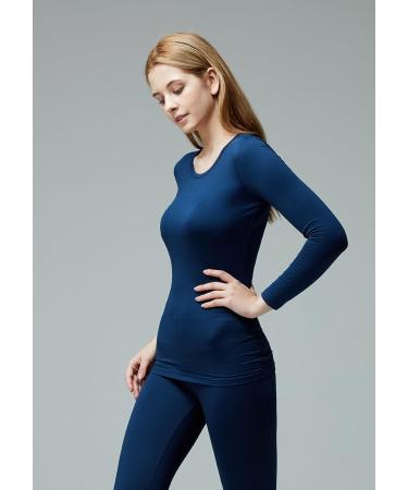 TSLA Women's Thermal Underwear Set - Soft Fleece Lined Long Johns - Winter Warm Base Layer Top & Bottom - Navy, Medium - Buy Online on GoSupps.com