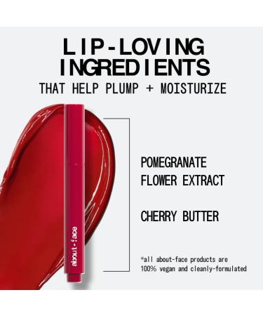 about-face Cherry Pick Lip Color Butter High-Shine Hydrating Lip Balm with Pomegranate Flower Extract & Cherry Butter Vegan Cruelty-Free Clean Beauty 0.06 oz (Red) CHERRY GOOD - Buy Online on GoSupps.com