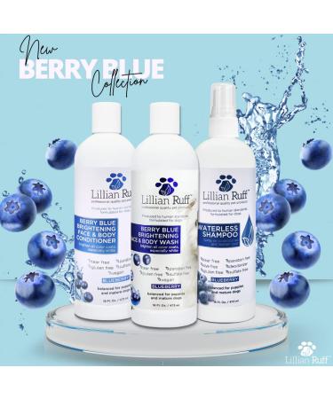 Lillian Ruff Berry Blue Brightening Face and Body Wash for Dogs and Cats - Tear-Free Blueberry Shampoo - Hydrates Skin, Removes Tear Stains, Adds Shine & Luster - Made in USA (16oz) - Buy Online on GoSupps.com