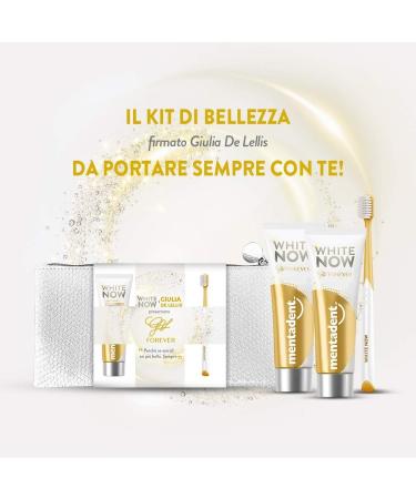 Buy Mentadent White Now Pochette by Giulia de Lellis - 2 Rigid Toothwhitening Toothpaste & 1 Toothbrush - International Shipping Available - Buy Online on GoSupps.com