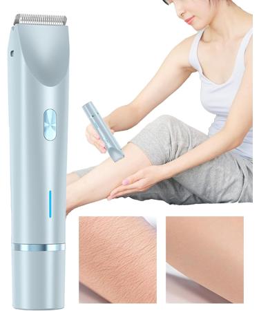 Lunaobrik Electric Hair Remover for Women Double Shaver and Facial Trimmer with Precision Portable Hair Removal Machine Electric Shaver for Arms Legs and Armpits Blue - Buy Online on GoSupps.com