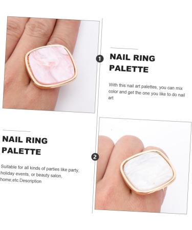 Palette Annulaires de Nail Art en R sine Effet Coquillage Lot de 2 Pi ces Grosse Taille Blanc et Rose Marbr pour Artistes et Amateurs de Manucure Usage Professionnel et Personnel - Buy Online on GoSupps.com