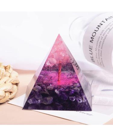 Moonstone Crystal Orgone Pyramid - Purple Chakra Healing Tower - Buy Online on GoSupps.com