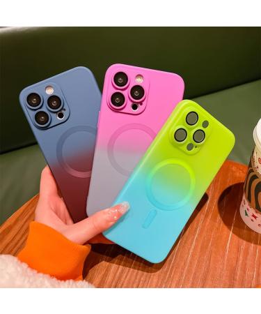 Buy Luxurious Color Gradient Silicone Case for Samsung Galaxy S22 S21 Ultra S23 5G & S21 Plus - Magnetic Wireless Charging Compatible - Buy Online on GoSupps.com