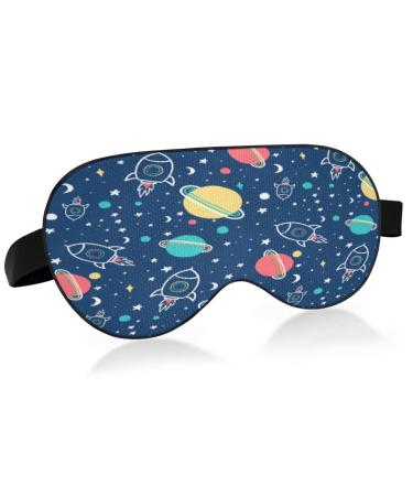 xigua Outer Space Pattern Sleeping Eyes Mask with Adjustable Strap Breathable Blackout Comfortable Sleeping Eye Mask for Men&Women106