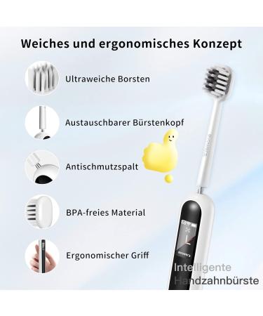 EVOWERA SMART HAND Toothbrush - Pressure Detection Coaching App WLAN Compatible Soft Bristles Color Display - Ideal for Adults - Buy Online on GoSupps.com