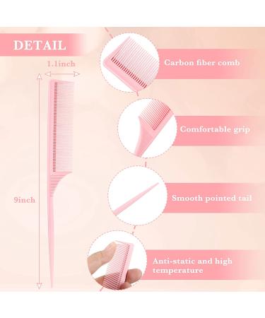 10-Piece Rat Tail Comb Set - Carbon & Heat Resistant, Anti-Static Teasing Comb for Volume & Styling (Assorted Colors) - Buy Online on GoSupps.com