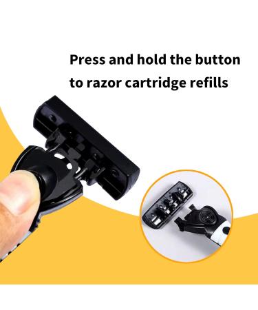 3-Blade Razor - Plastic Anti-slip Manual Refill Cartridges for Men & Women | Reusable Face Cleansing Tool - Black - Buy Online on GoSupps.com