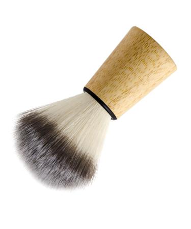 predolo Hair Shaving Brush Nylon Bristles Wooden Handle for Home Travel Men