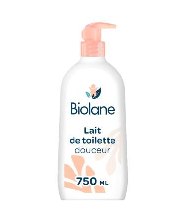 BIOLANE - Lait de toilette 750ml - B b - Nettoie Visage Corps et Si ge - Sans Rin age - Doux et Apaisant - 99% d'origine naturelle - Fabriqu en France