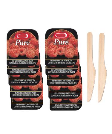 Raspberry Jam Pack - 30 Snack Savvy Delights: 30 Raspberry Jelly Cups - On-The-Go Portion Control Pack for Travelers & Meal Prep 30 Cups Total Confiture au fraise Comes with 2 wooden Knives and a one of a kind Sticker by PaLiSoL CREATiONS! Confiture a la 