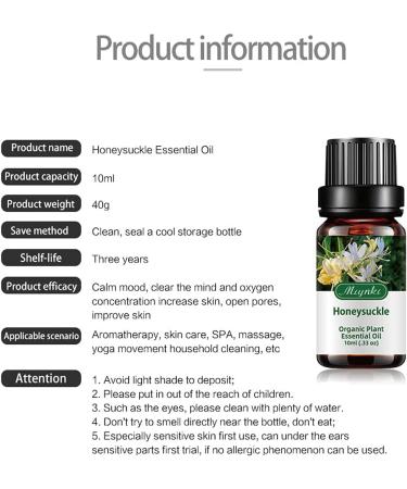 Organic Honeysuckle Essential Oil - 100% Pure for Diffuser, Massage & Hair Care - 10ml - Buy Online on GoSupps.com