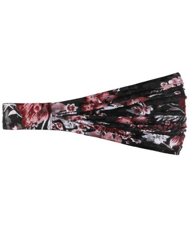 Lipodo 3 in 1 Flower Headband Bandana Scarf Headband Women - Spring-Summer 1 piece (1 pack) black