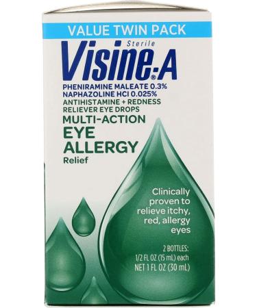 Visine-A Multi-Action Eye Allergy Relief Drops 0.5oz Twin Pack - Buy Online on GoSupps.com