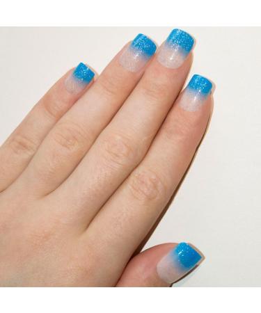 Bling Art False Nails French Manicure Blue Be My Baby 24 Full Cover Medium Tips - Buy Online on GoSupps.com
