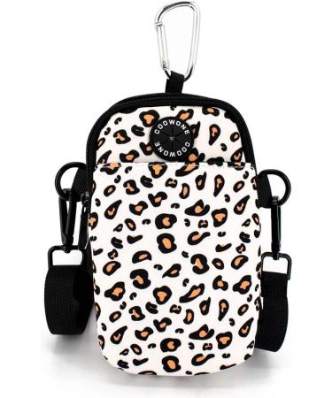 COOWOON GASSI BACK DOG Crossbody Bag - Dog Walking Essential with Poop Bag Dispenser Ideal for Toys & Accessories - Stylish White Leopard Design - Buy Online on GoSupps.com