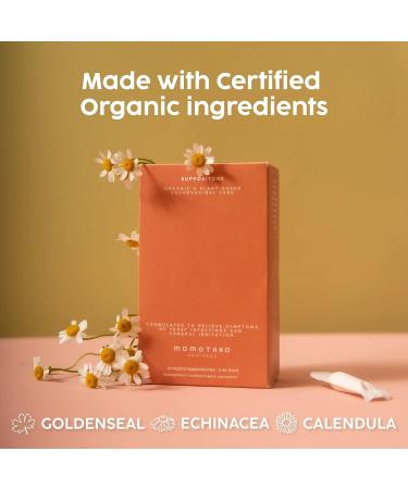 MOMOTARO APOTHECA 14 Organic Vaginal Suppositories - Fast-Acting Relief for Dryness & Odor | Menopause Support | Healthy pH Levels | BV Treatment - Buy Online on GoSupps.com