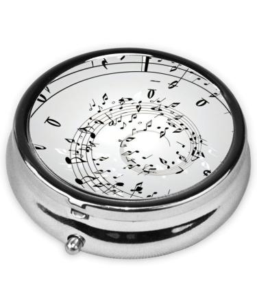 Portable Music Note Wall Pill Box | Mini 3-Compartment Metal Organizer for Travel - Perfect for Small Pills - Buy Online on GoSupps.com