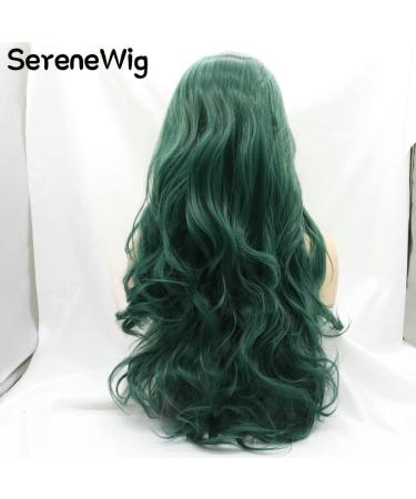 Serenewig Women's Green Teal Long Wavy Synthetic Wig - Heat-Resistant Malachite Green Cosplay & Daily Use | Drag Queen Makeup 26 - Buy Online on GoSupps.com