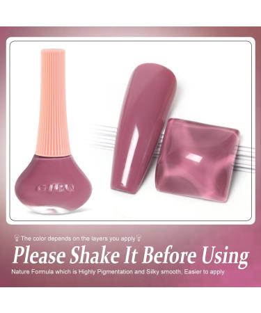 DouborQ Dark Pink Nail Polish Long-lasting Glossy Nail Art Varnish (42) Dark Pink-42 - Buy Online on GoSupps.com