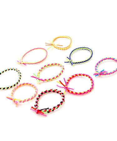 20pcs Braided Stretch Hair Ties - Ponytail Holders for Girls (Random Color) | International Shipping - Buy Online on GoSupps.com