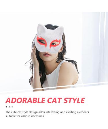 HOLIDYOYO Cat & Fox Mask - Hand-Painted White Paper Mache DIY Animal Mask for Unique Creations - Buy Online on GoSupps.com
