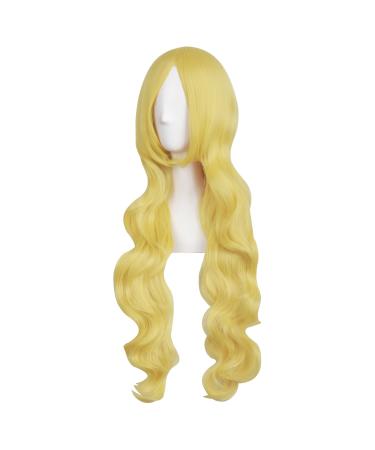 MapofBeauty 31/80cm Gold Long Curly Hair Anime Costume Wig | Fashion Wigs for Cosplay & Parties - International Shipping Available - Buy Online on GoSupps.com