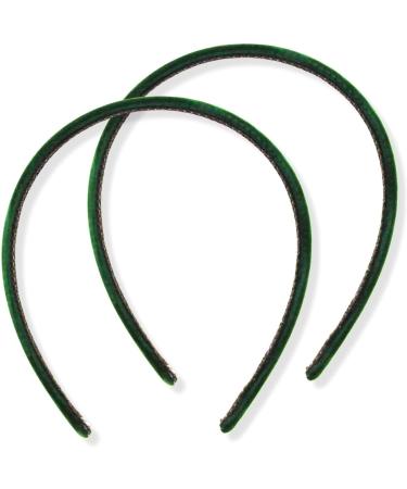 Topkids Accessories 2x Thin Velvet Hair Bands Headbands Alice Bands Head Bands Hairbands Women Adult Girls Wedding Bride Fashion Luxury Comfortable 1cm 0.4" (Bottle Green) - Buy Online on GoSupps.com