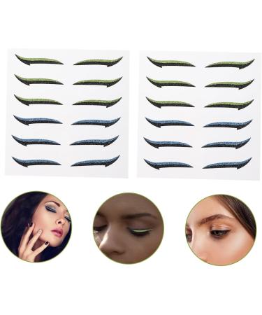 FOMIYES Glitter Eyeshadow 24 Pairs Glitter Eyeliner Adhesive Eyeliner Stickers Reusable Double Eyelid Tapes Miss Adhesive Tape - Buy Online on GoSupps.com