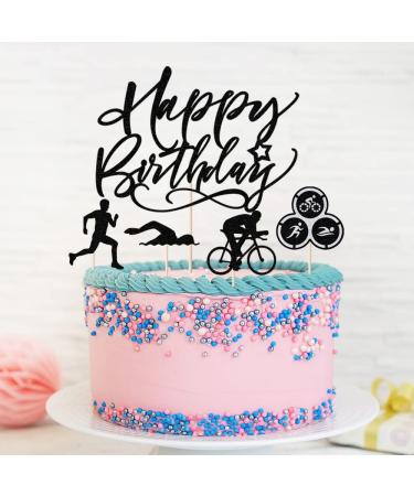 Triathlon Cupcake Toppers Sports Theme Cycling Cupcake Picks Swimming Cake Topper Running Cupcake Topper Party Decotation Supplies - Buy Online on GoSupps.com
