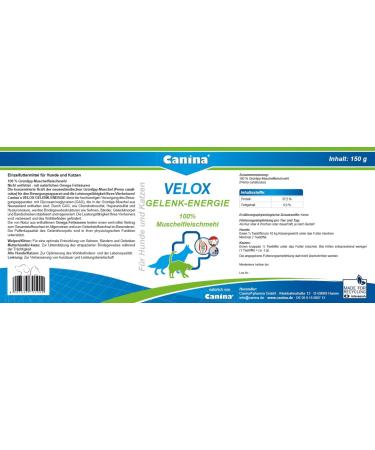 Canina Velox Joint Energy - 100% Green-Lipped Mussel Meal (150g) | Natural Joint Support for Pets - International Shipping Available - Buy Online on GoSupps.com