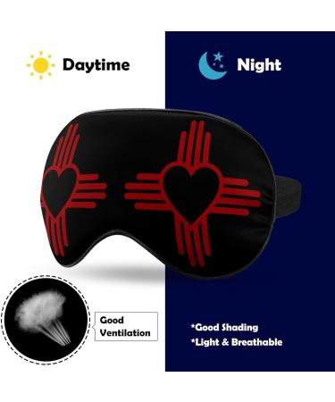 Zia with Heart Symbol - New Mexico State Flag Sleep Mask | Adjustable Eye Cover for Sleeping, Travel, and Nap | Blocks Light for Men and Women - Buy Online on GoSupps.com
