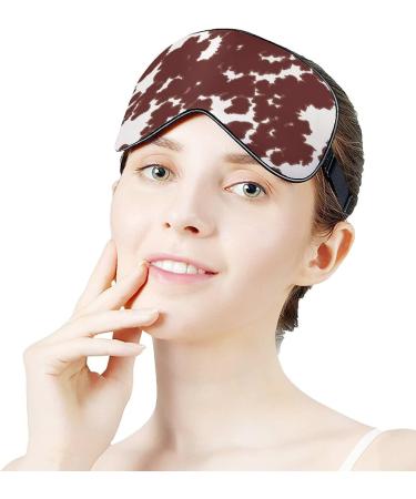 Cowhorse Print Sleep Mask for Women | Adjustable Brown Spots Eye Shades with Elastic Strap - Perfect for Travel & Rest - Buy Online on GoSupps.com