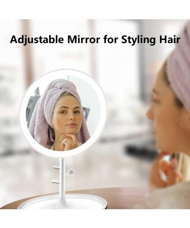 OUOYYO Travel Mirror - 25 LED Touch Screen Lighted Makeup Mirror | Dimmable Brightness, 3 Modes | Portable & Compact Vanity Mirror for Women (White) - Buy Online on GoSupps.com
