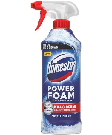 Domestos Power Foam Toilet and Bathroom Surface Cleaner Bleach-Free Upside Down Limescale Remover Multi-Purpose Spray with Fresh Bio-Degradable Fragrance 450ml (Arctic Fresh Pack of 4) Arctic Fresh Pack of 4 - Buy Online on GoSupps.com
