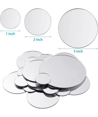 Jetec Mini Round Mirror Set for DIY Crafts - 1/2/3 Inch Adhesive Craft Mirror Tiles - Buy Online on GoSupps.com