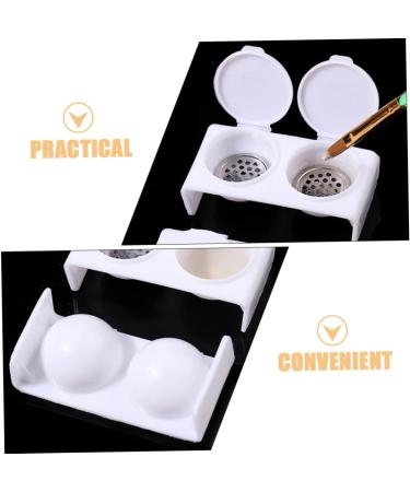 Mikinona Nail Art Brush Cup Nail Bowl Acrylic Liquid Holder Nail Dappen Dish Damping Dish for Nails Acrylic Monomer Dish Nail Monomer Dish With Cover Stainless Steel Tool - Buy Online on GoSupps.com