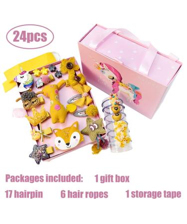 NALCY 24-Piece Hair Clips Set for Girls - Cute Yellow Hair Accessories with Box - Buy Online on GoSupps.com
