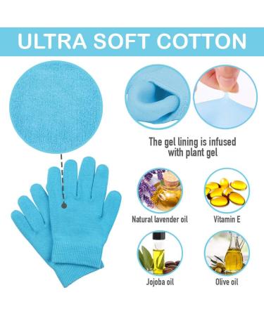 JIAHAO Moisturizing Spa Gloves and Socks for Dry Feet Thermoplastic Gel Repair to Heal Eczema Cracked Skin Calluses Cuticles Gel Lining Infused with Essential Oils Vitamins to Soften Skin - Buy Online on GoSupps.com