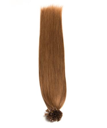 Light Brown Bonding Hair Extensions - 100% Remy Real Hair 50cm U-Tip Keratin Bond #12 - Smooth Strands for Long Hair - Buy Online on GoSupps.com