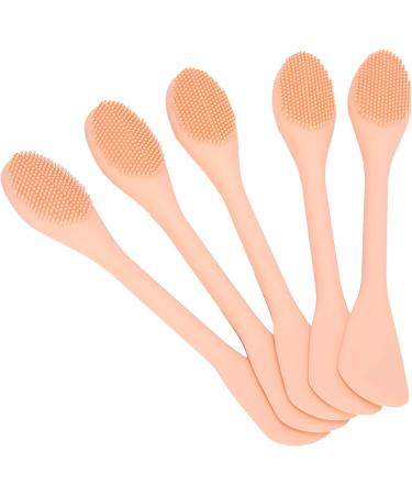 Qukaim DIY Mask Stick Silicone Facial Mask Brushes Face Cleaning Brush with Mix Mask Stick Skin-Care Tool Nude Pink 2 Heads - Buy Online on GoSupps.com