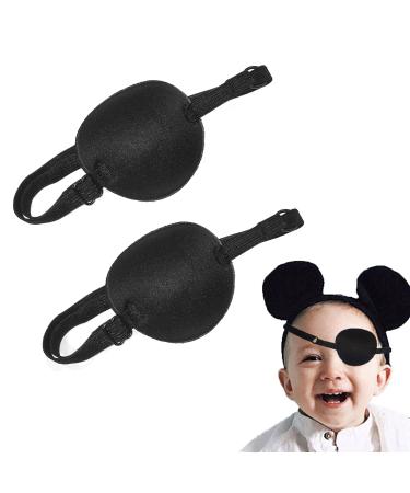 2 pieces of single-eye mask cosplay eye mask pirate eye mask adjustable band length stretchy and comfortable for children and adults suitable for amblyopia and lazy eyes
