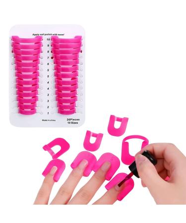 Zeaybsr 26 piece Nail Polish Stencil 10 SIAL PAINTING GUIDE Manicure Nail Art Polish Protection Tip Protectors Reusable Nail Art Basic Tool Accessories for NailArt (pink)