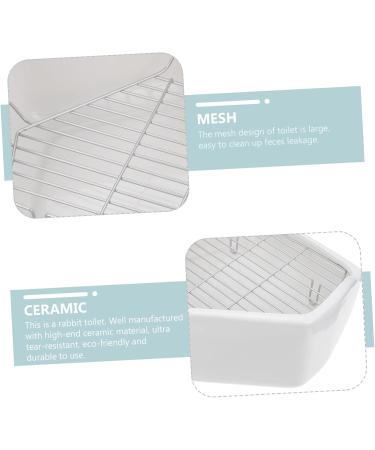 SEWOART Rabbit Toilet Guinea Pig Potty Trainer Pet Toilet Supply Bunny Restroom Bunny Toilet Ceramics White - Buy Online on GoSupps.com